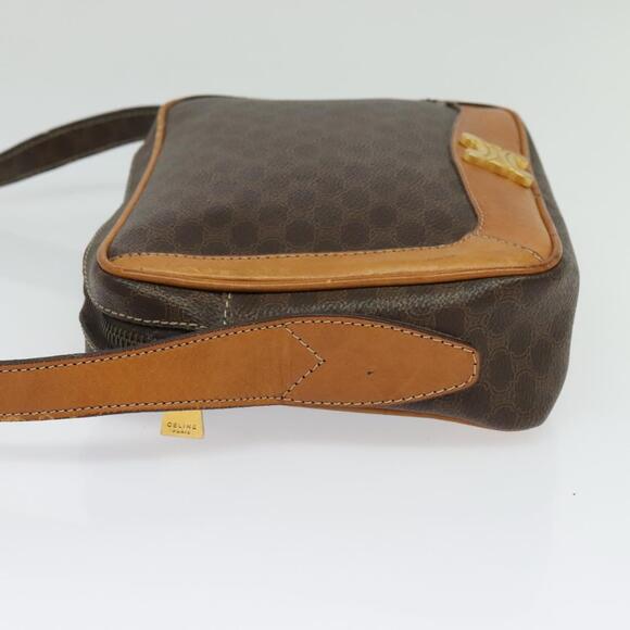 CELINE Macadam Canvas Shoulder Bag Pvc Leather Brown Gold - Picture 4 of 12